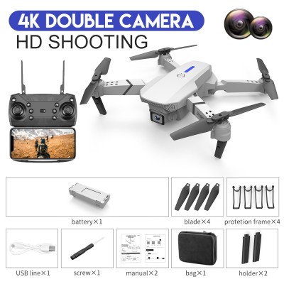 E88 Pro无人机4K高清双摄像头定位1080P WiFi FPV Nova 2026高度保持专业RC四轴飞行器